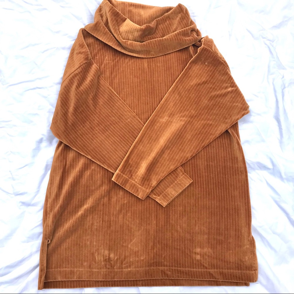 Vintage Liz Claiborne turtle neck pullover shirt golden brown color size L - Picture 2 of 6